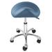 Inbox Zero Hallveig Height Adjustable Ergonomic Saddle Stool Metal/Fabric in Blue | 25.5 H x 19.5 W x 19.5 D in | Wayfair