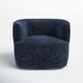 Barrel Chair - Joss & Main Renaldi 35" Wide Swivel Barrel Chair Polyester/Fabric in Blue | 27 H x 35.5 W x 34.5 D in | Wayfair