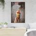 Red Barrel Studio® Person Holding Ice Cream Cone w/ Ice Cream - 1 Piece Rectangle Graphic Art Print On Wrapped Canvas in Brown | Wayfair