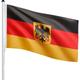 FLAGMASTER® Fahnenmast - mit Fahne, Deutschland, mit Wappen, 6m, Stabil, Aluminium,