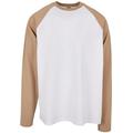 Urban Classics Herren Organic Oversized Raglan Longsleeve T-Shirt, white/unionbeige, XL