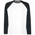 Urban Classics Herren Organic Oversized Raglan Longsleeve T-Shirt, white/black, XXL