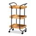 Baxter Contemporary Wood and Metal 3-Tier Kitchen Cart-Oak Brown