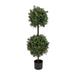 46" Pre-Lit Boxwood Double Ball Topiary in Nursery Pot - 46 in
