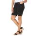 Plus Size Women's Everyday Cotton Twill Short by Catherines in Black (Size 5X)