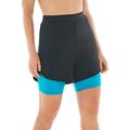 Plus Size Women's Colorblock Swim Boardshort by Swim 365 in Black Blue Sea (Size 16)