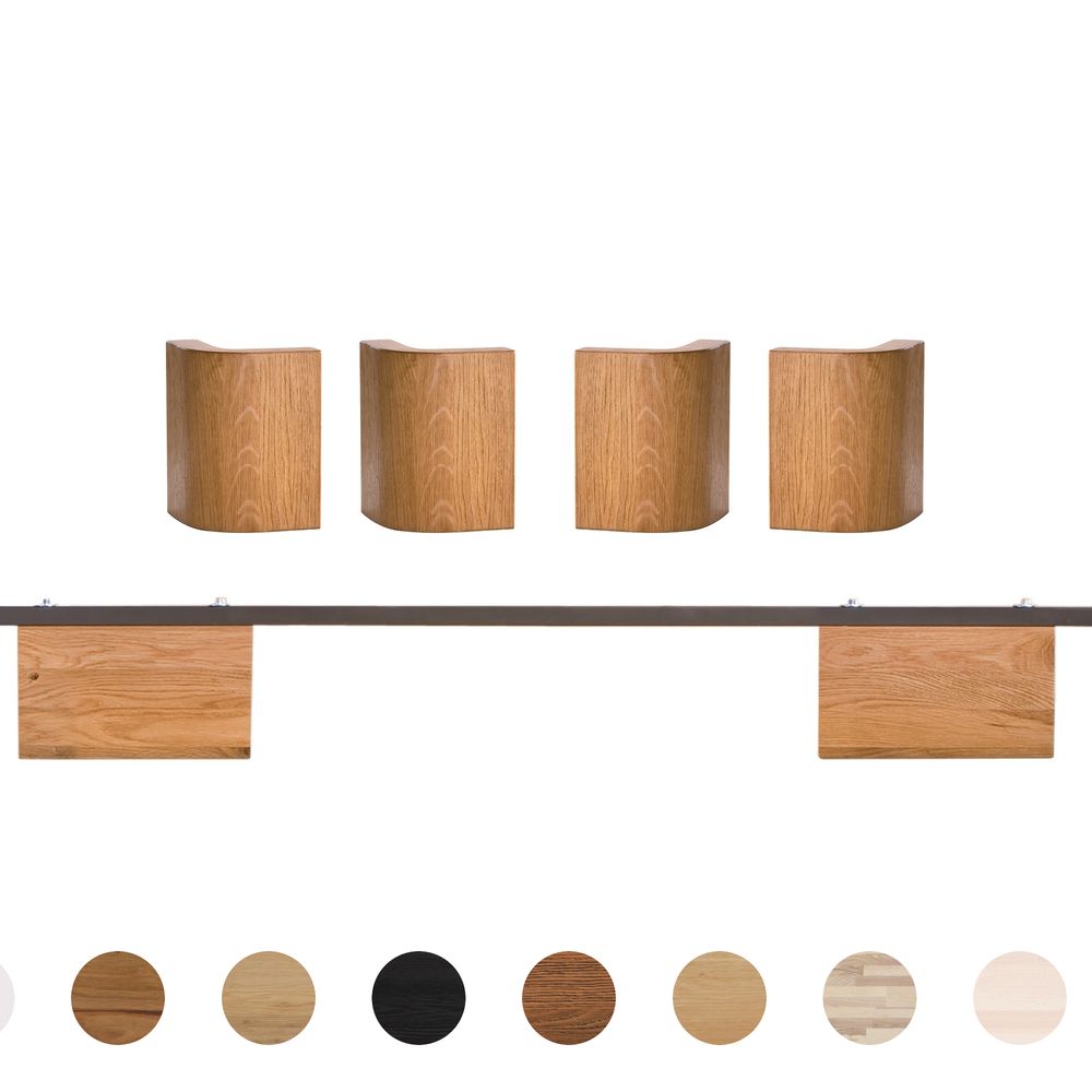 Hasena Füsse Airo 2er-Set / 20 cm / 100 cm / Wildeiche natur, gebürstet, geölt Image