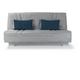 Sans Marque - Banquette clic-clac Bultex - 3 places - Tissu gris + Coussins déco bleu - L193 x P95