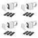 Door Bolt Latch, Aluminum Alloy Security Auto Spring Bounce Lock, 4 Pcs (White) - White