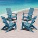 WINSOON All-Weather Poly Outdoor Adirondack Chairs with Cup Holder (Set of 4)