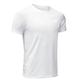 MEETWEE Sportshirt Herren, Laufshirt Kurzarm Mesh Funktionsshirt Atmungsaktiv Kurzarmshirt Sports Shirt Trainingsshirt für Männer, Weiß, M