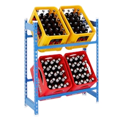 PROREGAL Getränkekistenregal Camel | HxBxT 100x80x30cm | Blau | Steckregal Grundregal Image