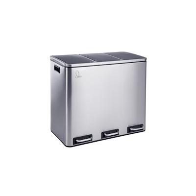SVITA TM3X18 Mülleimer Papierkorb 54L Abfalleimer Mülltrennung Silber Image
