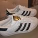 Adidas Shoes | Adidas Superstar Sneakers - Womens Size 5 - White W/Black - Leather New | Color: Black/White | Size: 5