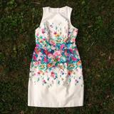 Anthropologie Dresses | Anthropologie Fitted Floral Dress Maeve Tea Garden Party Host Pick!! | Color: Blue/Cream | Size: 10