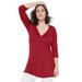 Plus Size Women's Twisted Knot-Front Tunic by ellos in Rich Red (Size 4X)