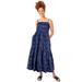 Plus Size Women's Tiered Cotton Maxi Dress by ellos in Blue Violet Print (Size 14/16)
