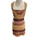 Free People Dresses | Free People Womens Sheath Dress Beige Mini Ombre Lined Square Neck Sleeveless Xs | Color: Cream/Red | Size: Xs