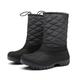 JSWEI Women's winter snow boots Warm ankle boots Fashion winter boots Women's flat bottom walking boots Anti-slip rain Outdoor walking boots Grey UK 6.5