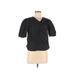 H&M Short Sleeve Top Black Print Tops - Women's Size 8