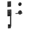 Schlage Century Handleset w/ Single Cylinder Deadbolt & Latitude Door Lever & Rosette in Black | 16.25 H x 7.97 W x 3.9 D in | Wayfair F60CEN622LAT