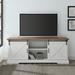 "70"" Sliding Barn Door TV Console - Rustic Oak/Brushed White - Walker Edison W70SBDROBRW"