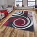 Gray/Red 79 x 79 x 0.33 in Area Rug - Orren Ellis Stamatoula Abstract, Modern Red/White/Gray Area Rug | 79 H x 79 W x 0.33 D in | Wayfair