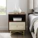 "Gwen 20"" 1 Drawer Modern Nightstand - Dark Walnut/White Poplar - Walker Edison BR20GWN1DDWWP"