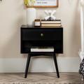 Mid Century Modern 1 Drawer Nightstand - Black - Walker Edison BR25MC1DBL