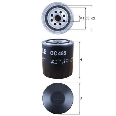 MAHLE Ölfilter Ø93,0mm 93,0mm für SKODA VW SEAT CUPRA AUDI (FAW) 078115561H 078115561J 078115561D OC 485 Image