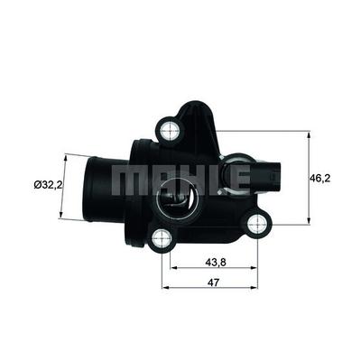 MAHLE Thermostat, Kühlmittel mit Dichtung für MERCEDES-BENZ 1662030175 A1662030175 1662030275 TI 12 87