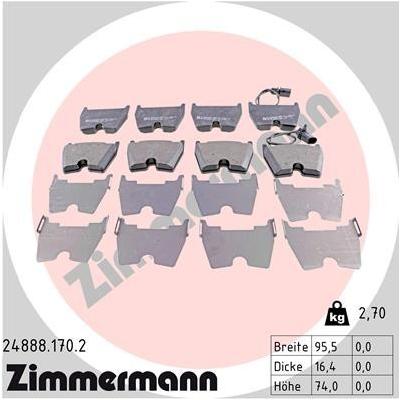 ZIMMERMANN Bremsbelagsatz, Scheibenbremse vorne rechts links Foto entspricht Lieferumfang für VW AUDI VAG 8T0698151C 8T0