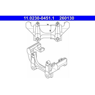 ATE Halter, Bremssattel für SKODA SEAT VAG 1J0615125A 4B0615125A 8N0615125 11.0230-0451.1