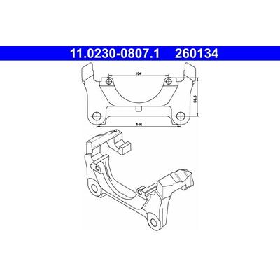 ATE Halter, Bremssattel vorne rechts links für VAG 4F0615125 11.0230-0807.1