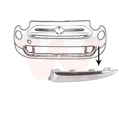 VAN WEZEL Blende, Stoßfänger vorne links Chrom für FIAT 735619526 735642307 1614581