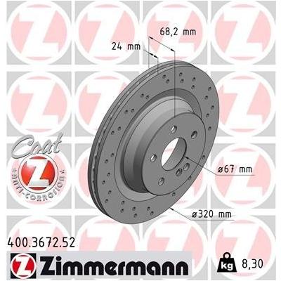 ZIMMERMANN Bremsscheibe SPORT COAT Z hinten rechts links Gelocht 320mm für MERCEDES-BENZ A0004231112 A000423111207 00042