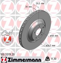 ZIMMERMANN Bremsscheibe 100331920 Vorderachse außenbelüftet 347mm 30mm für Audi Image