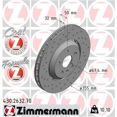 ZIMMERMANN Bremsscheibe FORMULA Z COAT vorne rechts links belüftet 355mm für GENERAL MOTORS SAAB OPEL 13273625 569068 13