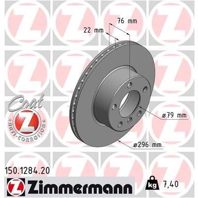 ZIMMERMANN Bremsscheibe COAT Z vorne rechts links innenbelüftet 296mm für BMW 34116767061 34111163013 34111164839 150.12