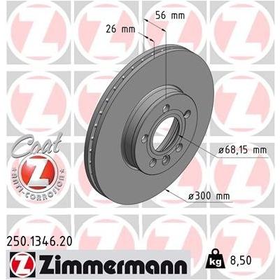 ZIMMERMANN Bremsscheibe COAT Z vorne rechts links innenbelüftet 300mm für FORD VAG 7M3615301A 1141782 250.1346.20