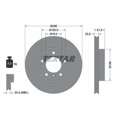 TEXTAR Bremsscheibe PRO+ vorne rechts links innenbelüftet 286mm für BMW 34116794301 34111162282 1160981 92055605