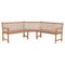 vidaXL Garden Corner Bench 185x185x90 cm Solid Teak Wood