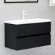 vidaXL Sink Cabinet with Built-in Basin Black Engineered Wood