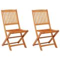 vidaXL Folding Garden Chairs 2 pcs Solid Eucalyptus Wood