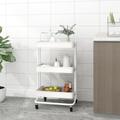 vidaXL 3-Tier Kitchen Trolley White 42x35x85 cm Iron and ABS