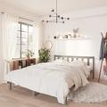 vidaXL Bed Frame Grey Solid Wood Pine 135x190 cm Double