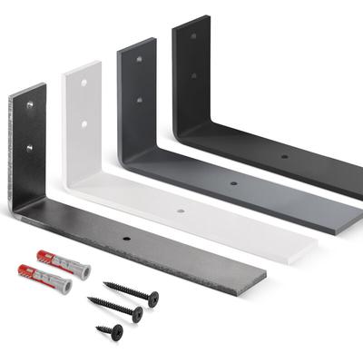 Holzbrink - Regalträger Metall Regalhalter für Wandregal, Regalwinkel, weiß 250x100x40 mm, 4 Stück, Image
