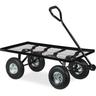 Relaxdays - Handwagen flach, Garten, mit Luftbereifung, HxBxT: 34,5 x 51 x 96 cm, bis 200 kg, Stahl