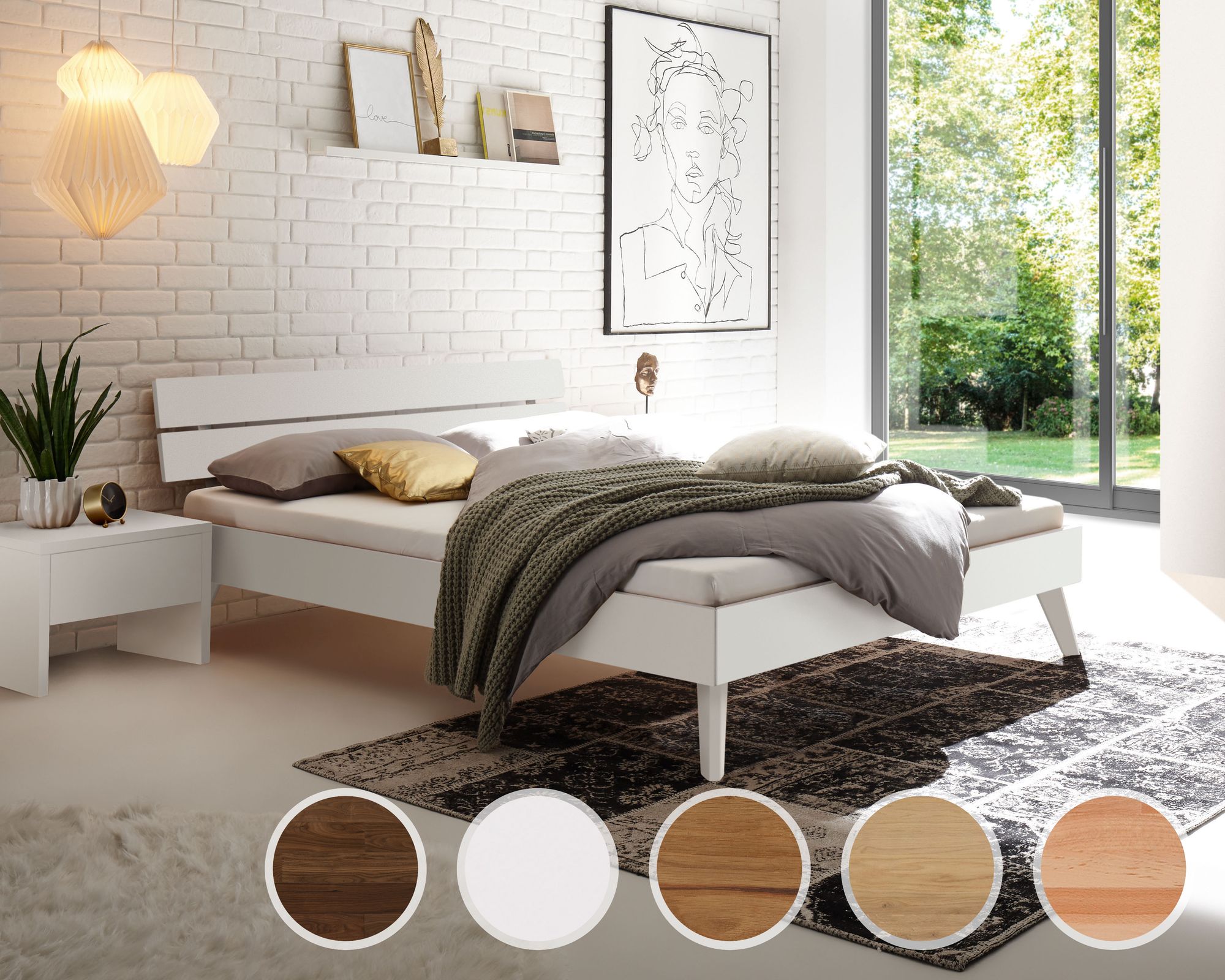 Hasena Pronto »Ortona« Massivholzbett 90x200 cm / Kernbuche natur, geölt / 20 cm