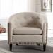 Chesterfield-Inspired Style Tufted Barrel Tub Chair with Tufted Back and Nail Head Decorate for Living Room, Bedroom